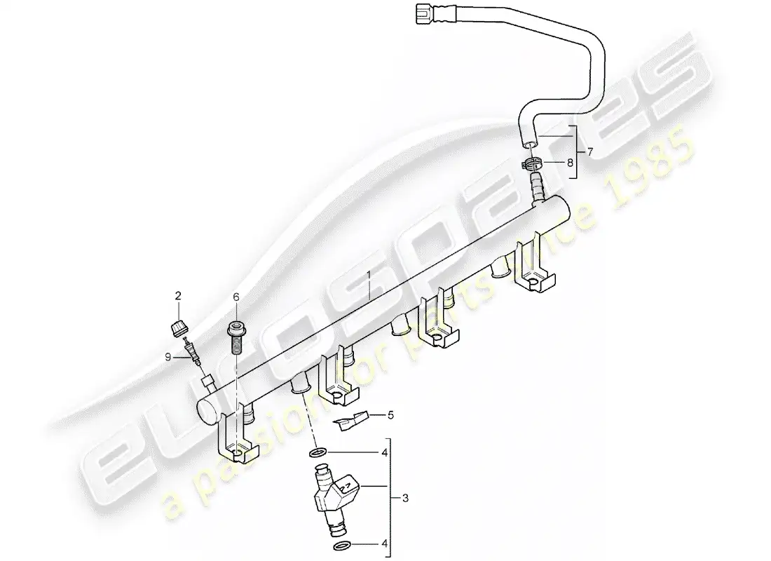 porsche 2005 (cayenne e1 9pa) tubo de recogida de combustible diagrama de piezas