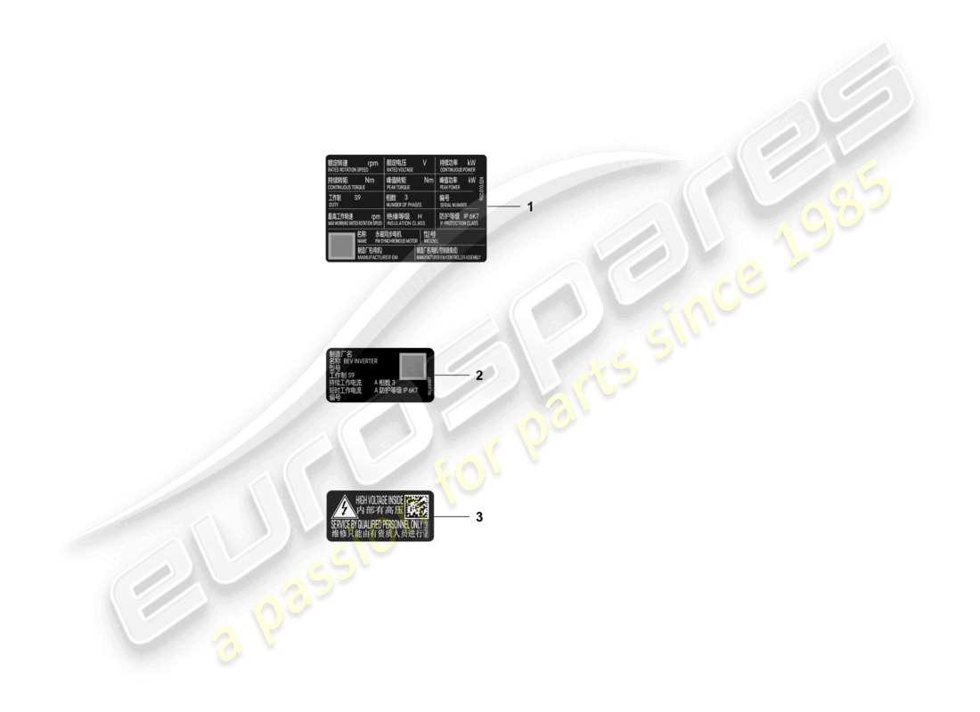 porsche 2025 (macan-e) aviso accionamiento eléctrico diagrama de piezas