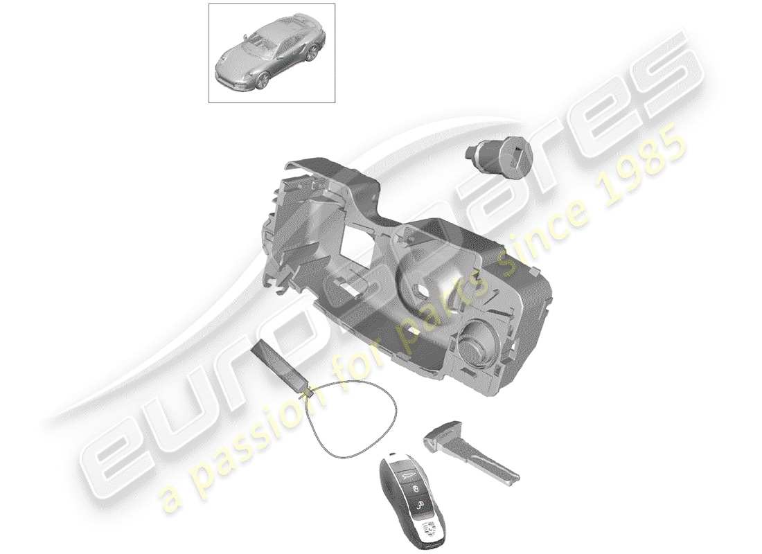 porsche 991 turbo (2018) diagrama de piezas del kit de reparación