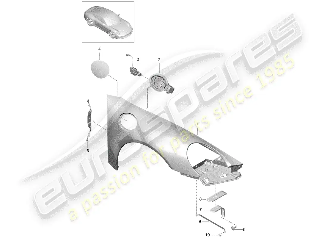 porsche 2015 (991-1) defensa diagrama de piezas