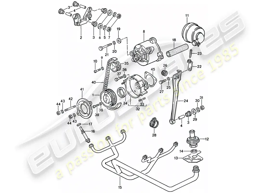 porsche 1986 (911) inyección de aire diagrama de piezas