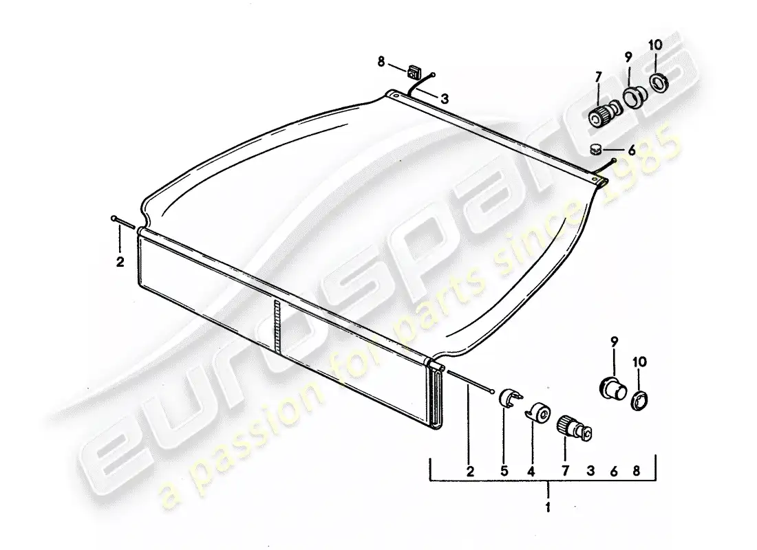 porsche 1994 (928) cubierta del maletero diagrama de piezas