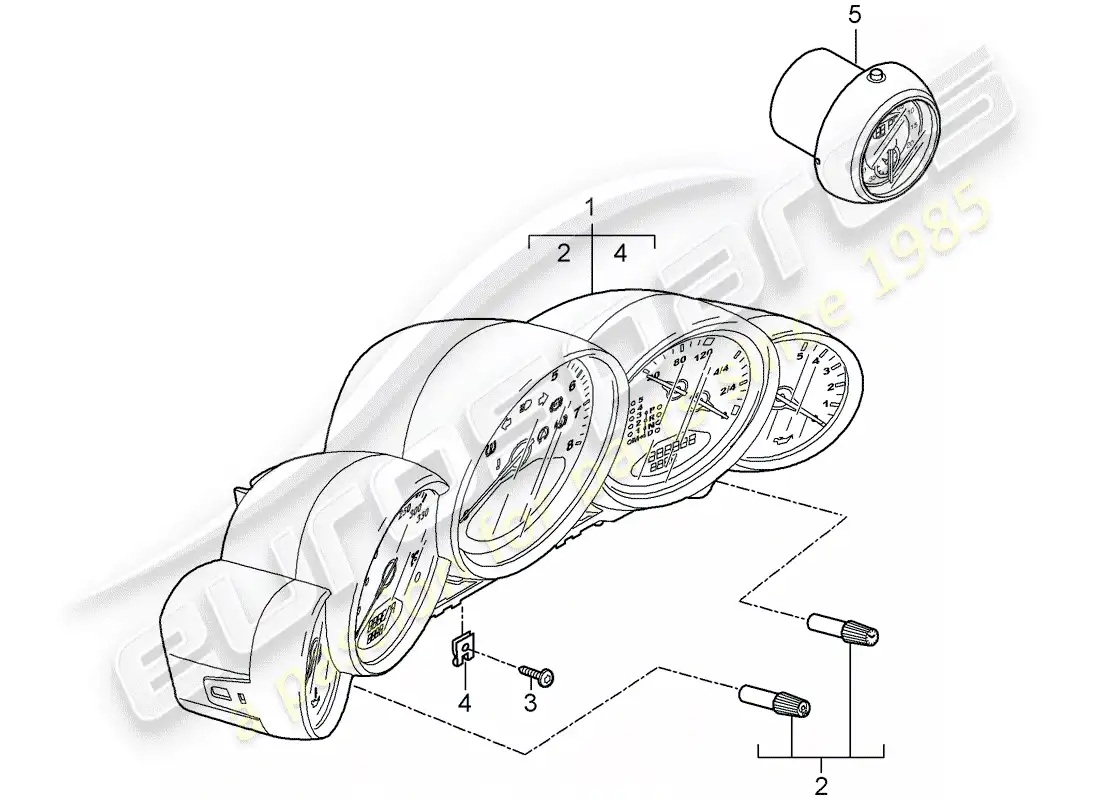 porsche 2012 (997-2 turbo / gt2 rs) instruments diagrama de piezas