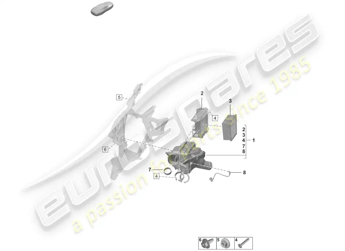 porsche 2020 (992-1) filtro de aire diagrama de piezas