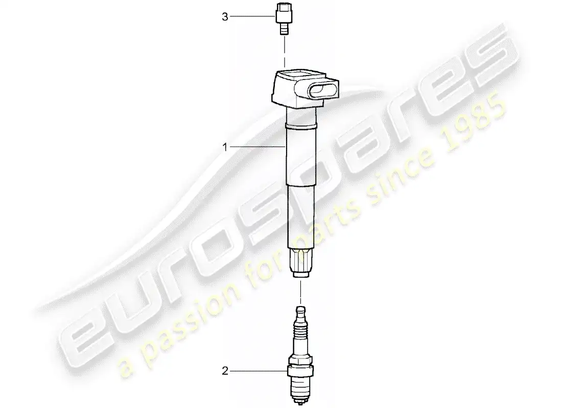 porsche 2003 (cayenne e1 9pa) sistema de encendido diagrama de piezas
