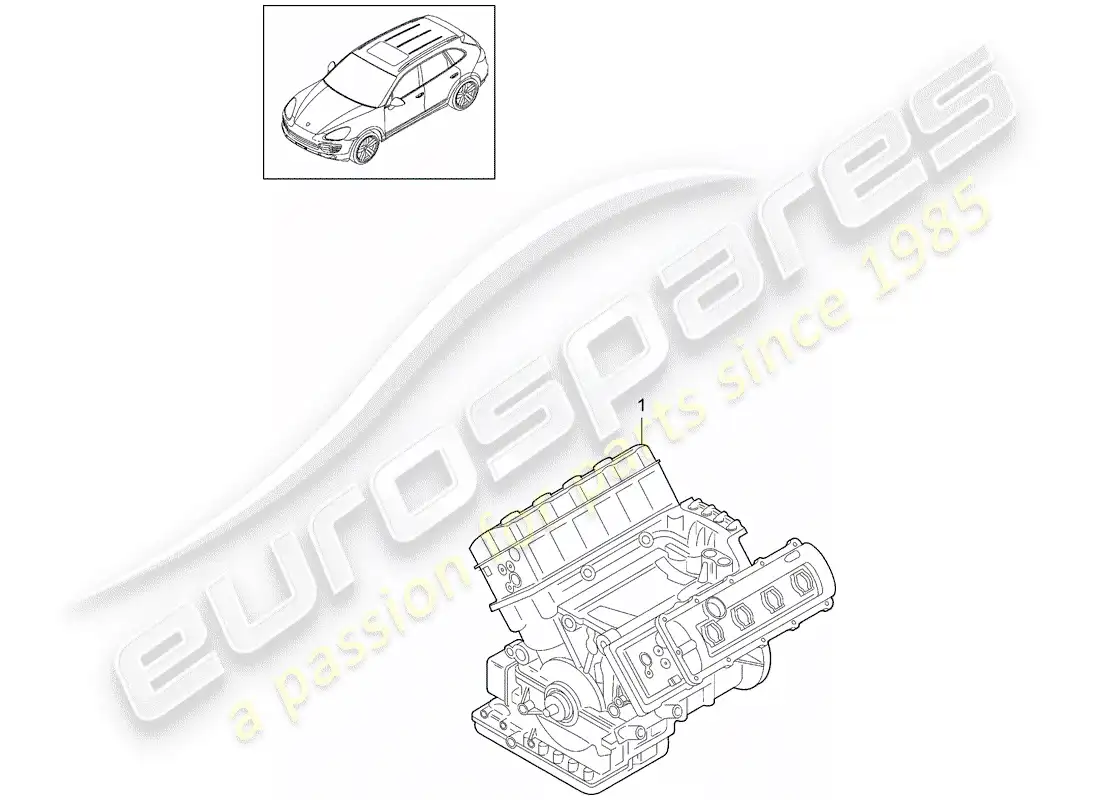 porsche 2013 (cayenne e2 92a) bloque largo diagrama de piezas