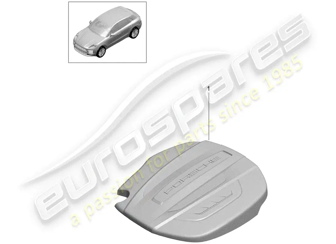 porsche 2019 (macan) cubierta del motor diagrama de piezas