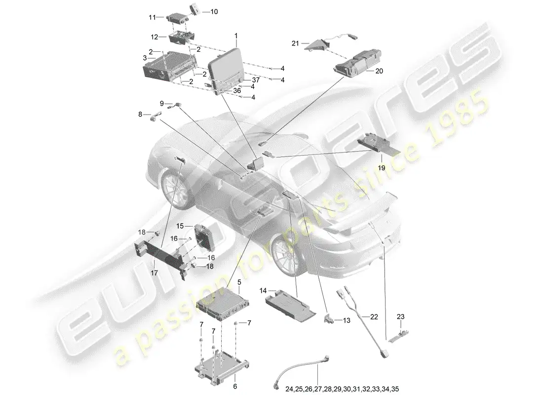 porsche 2020 (991-2 r/gt3/rs) mostrar diagrama de piezas