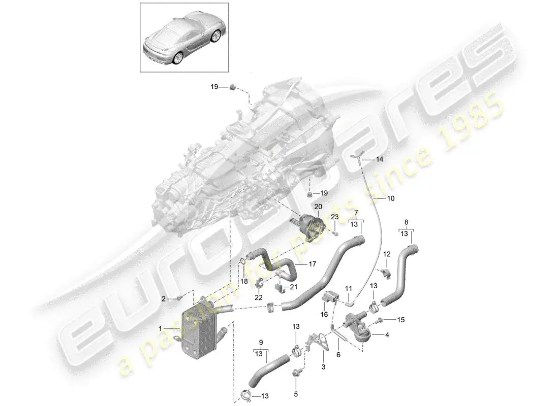 porsche 2016 (981 cayman gt4) manual gearbox diagrama de piezas