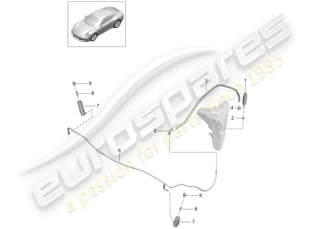 porsche 2020 (991-2) sistema arandela diagrama de piezas