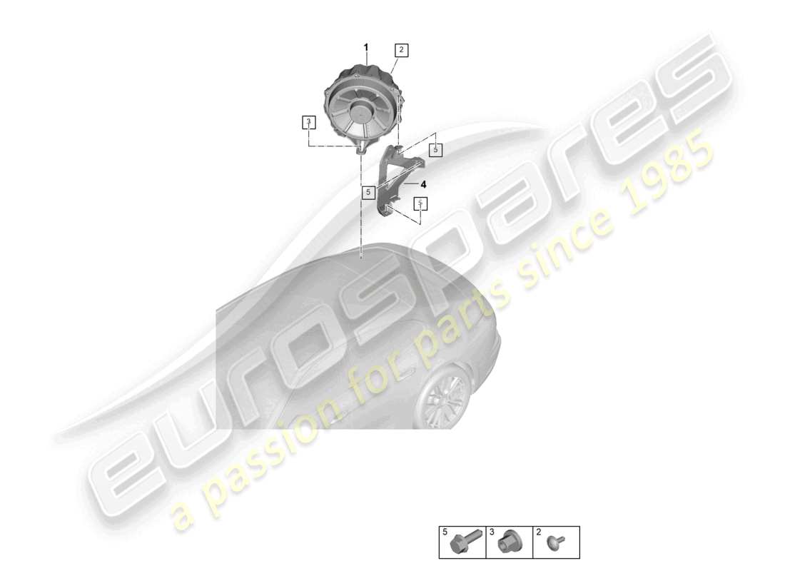 porsche 2025 (panamera 976) diagrama de piezas del subwoofer