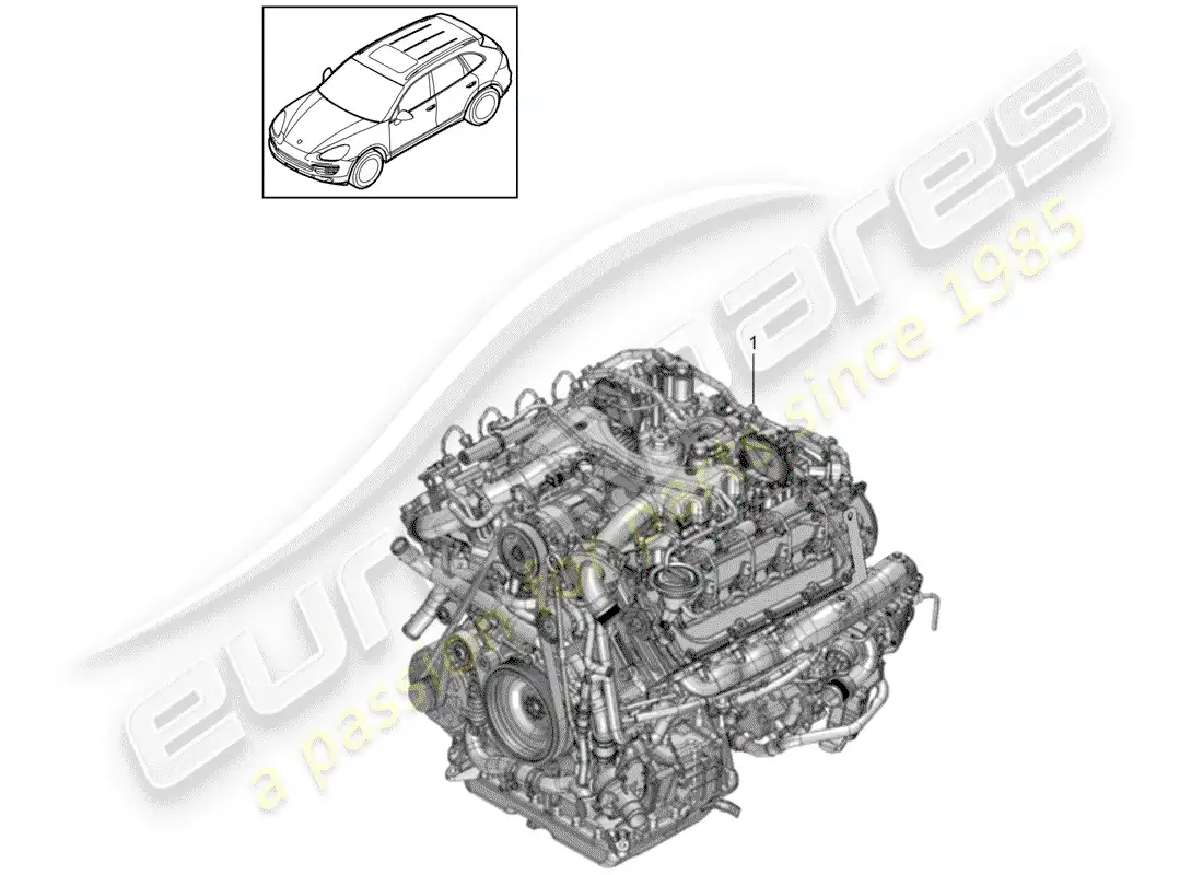 porsche 2013 (cayenne e2 92a) motor de repuesto diagrama de piezas