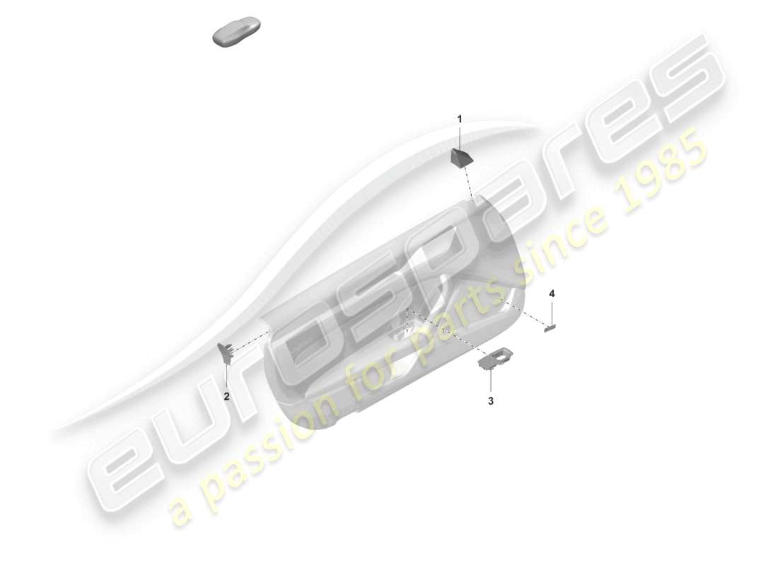 porsche 2021 (992-1 gt3/rs/st) diagrama de piezas de accesorios del panel de la puerta