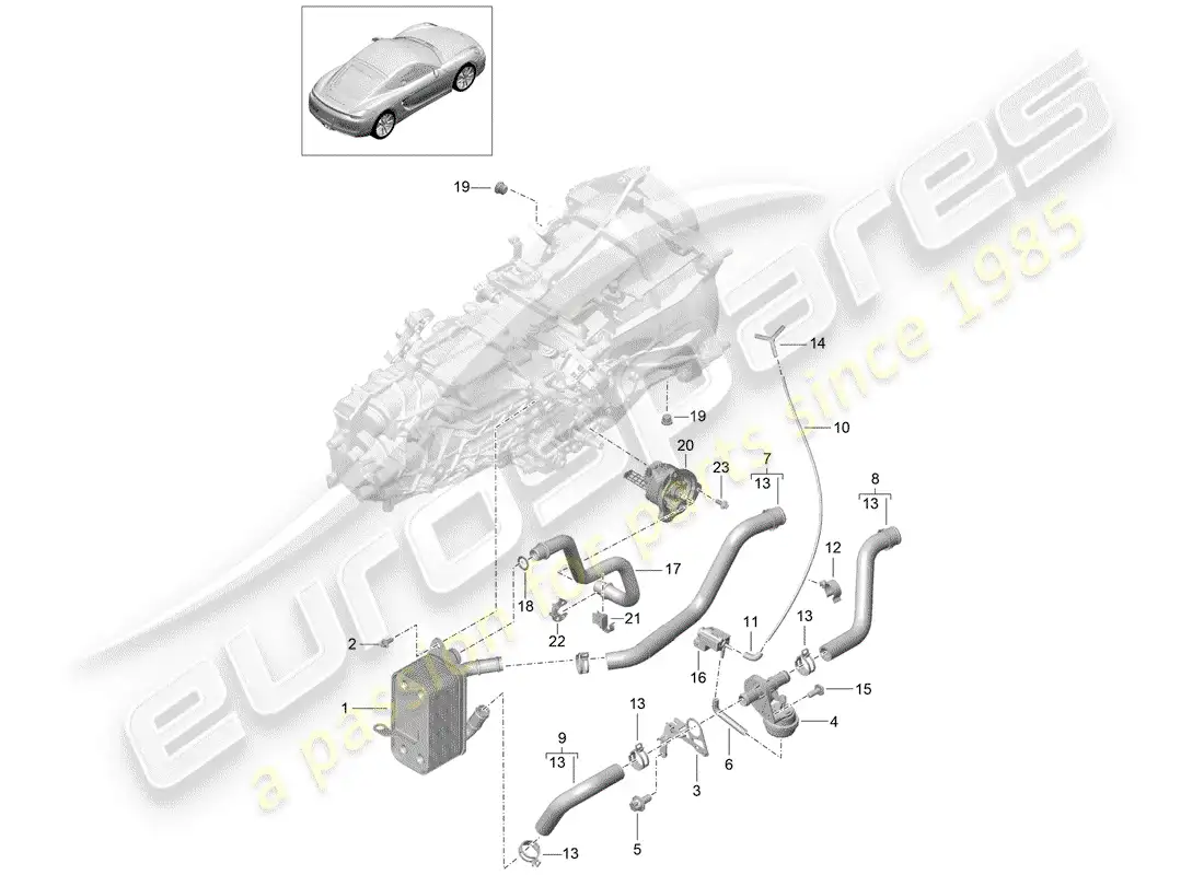 porsche 2014 (981 cayman) manual gearbox diagrama de piezas