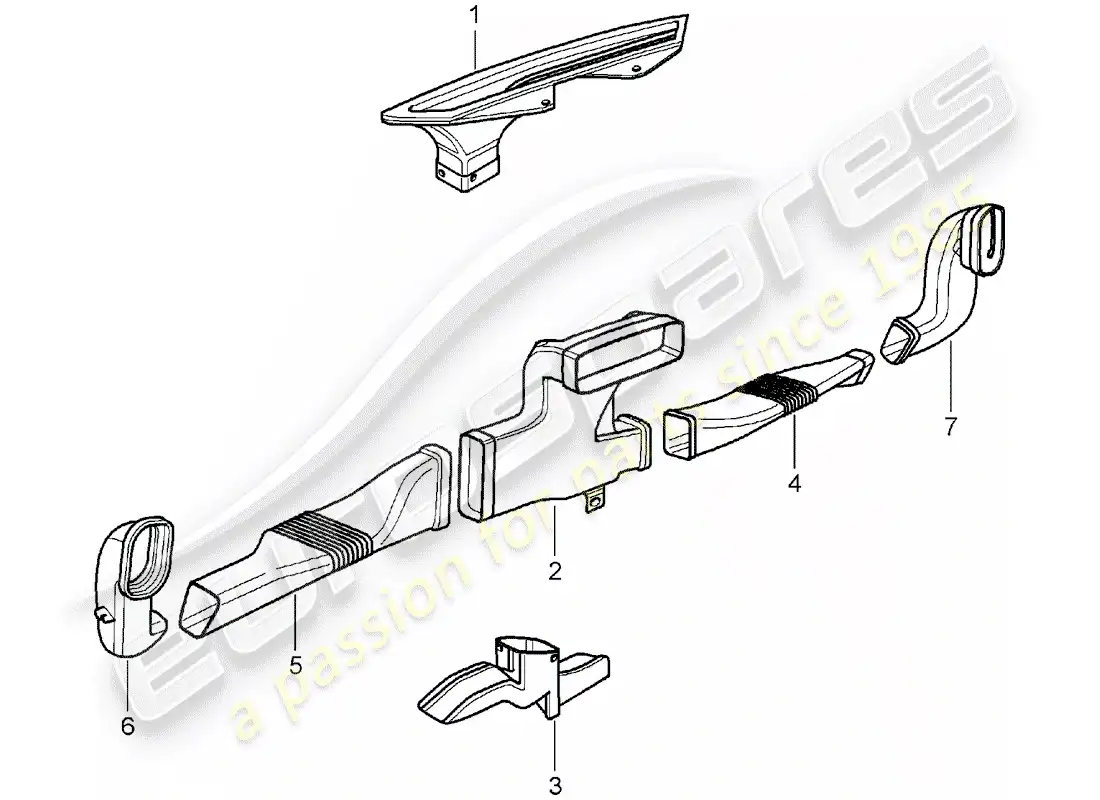 porsche 2006 (987 boxster) calentador diagrama de piezas