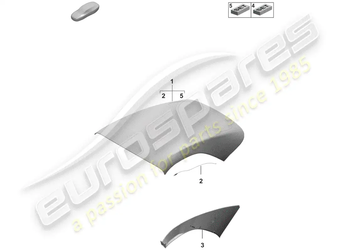 porsche 2019 (992-1) cubierta de capota convertible diagrama de piezas