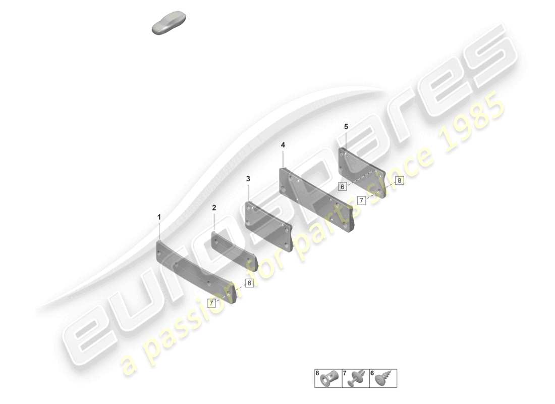 porsche 2021 (taycan 9j1-1) diagrama de piezas del paquete sport design del soporte de matrícula
