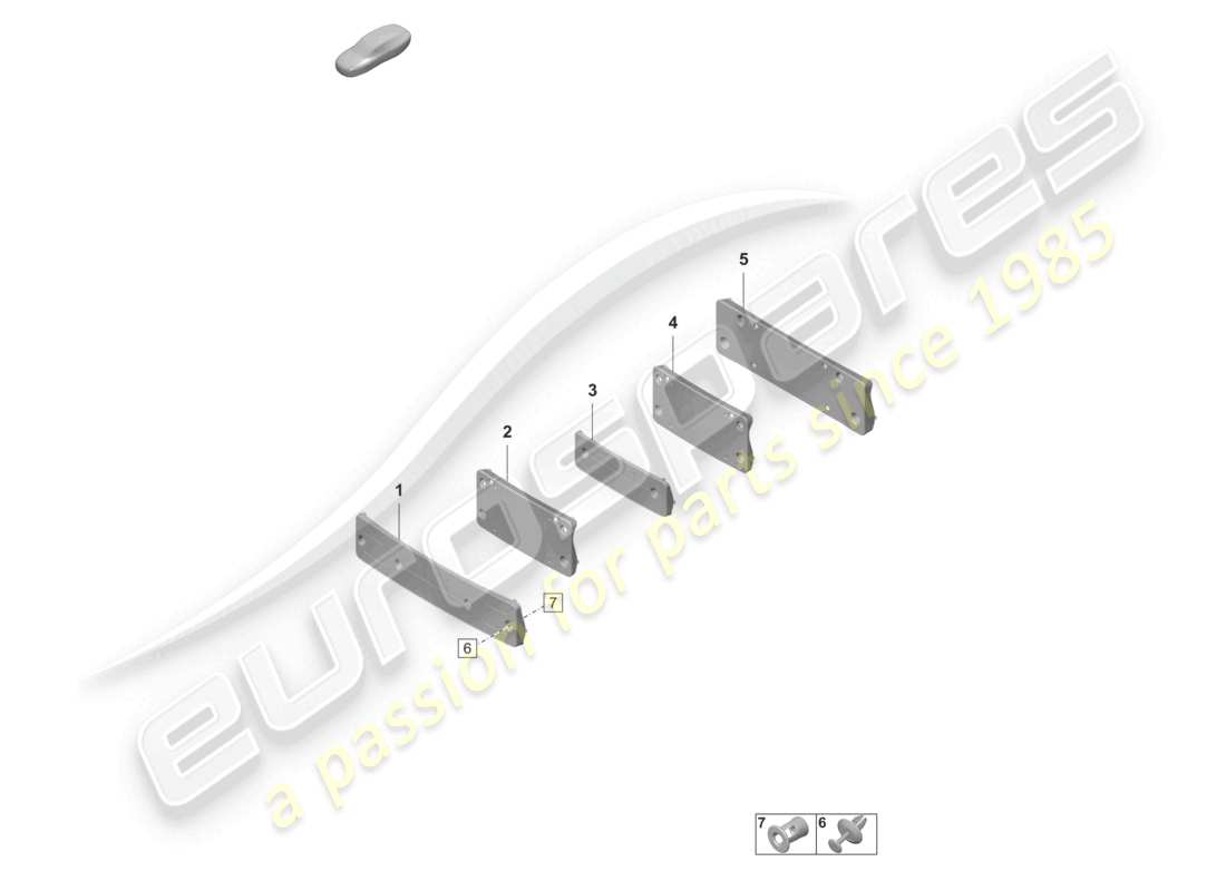 porsche 2021 (taycan 9j1-1) portamatrícula diagrama de piezas