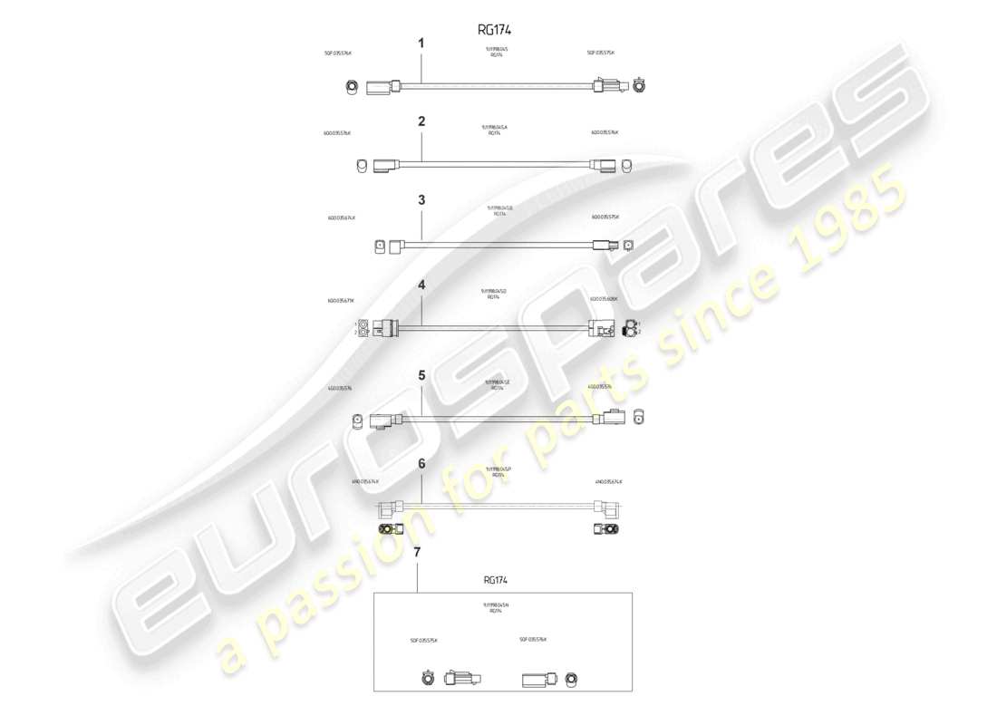 porsche 2021 (taycan 9j1-1) kit de reparación para cables de antena diagrama de piezas