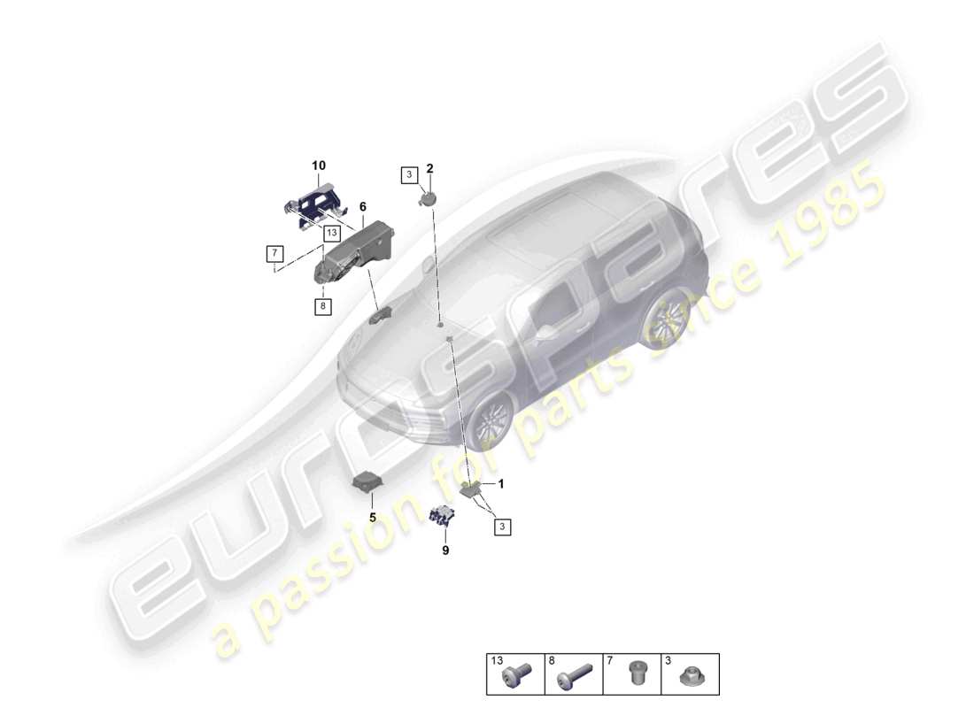 porsche 2024 (cayenne e3 9ya/9yb) unidad de control generador de ruido sistema de sonido del motor diagrama de piezas