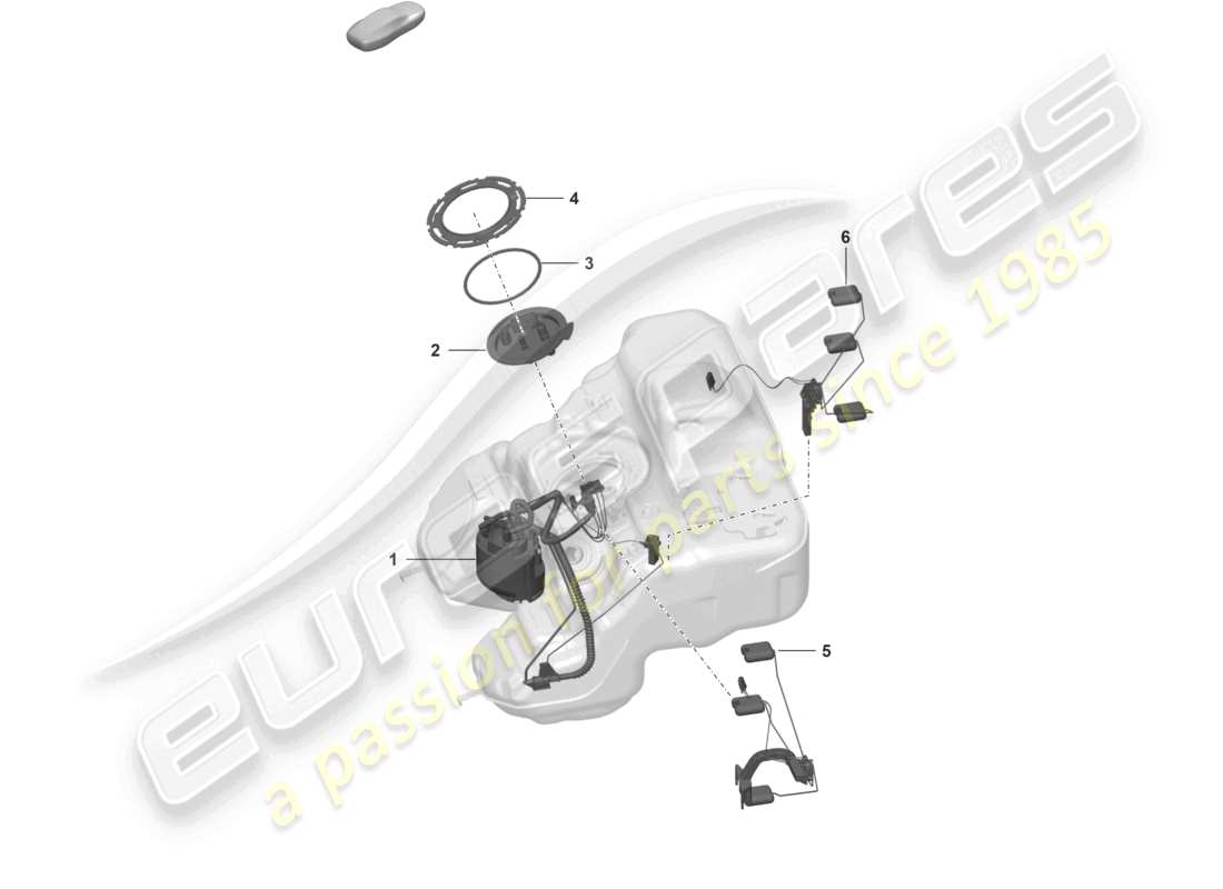 porsche 2025 (992-2 turbo / s) diagrama de piezas del sensor del indicador de combustible de la bomba de combustible