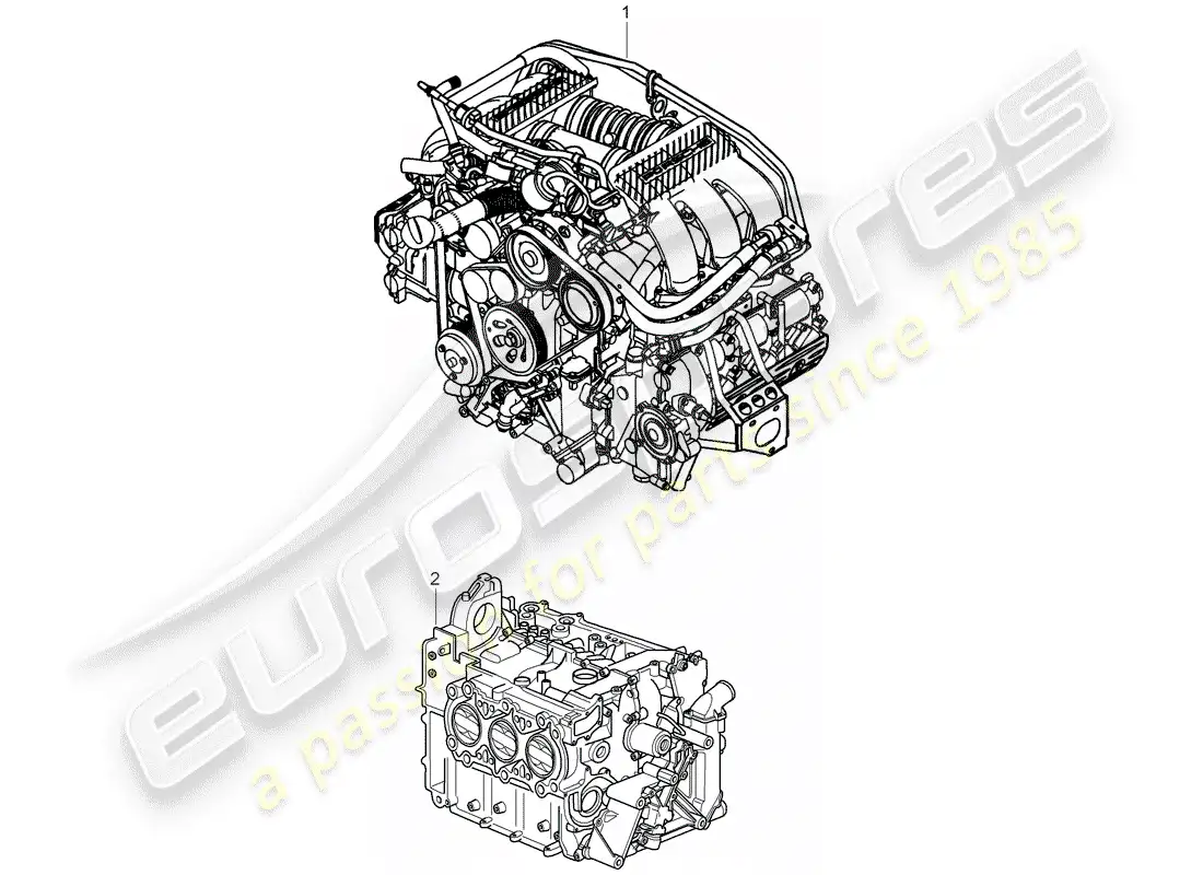 porsche 2007 (997-1) diagrama de piezas del motor de repuesto