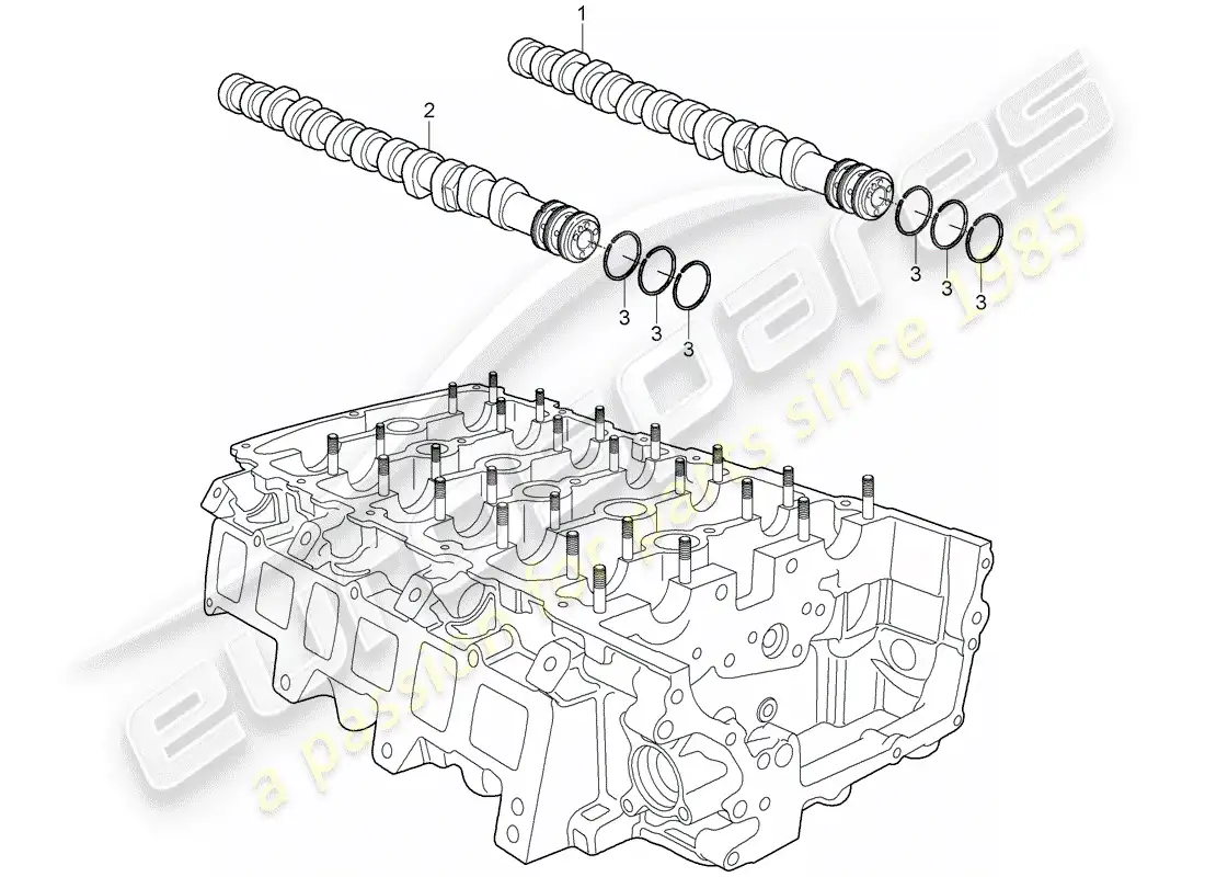 porsche 2008 (cayenne e1 9pa) árbol de levas diagrama de piezas