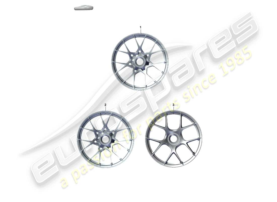 porsche 2021 (992-1 gt3/rs/st) diagrama de piezas del cierre centralizado de llantas de aleación