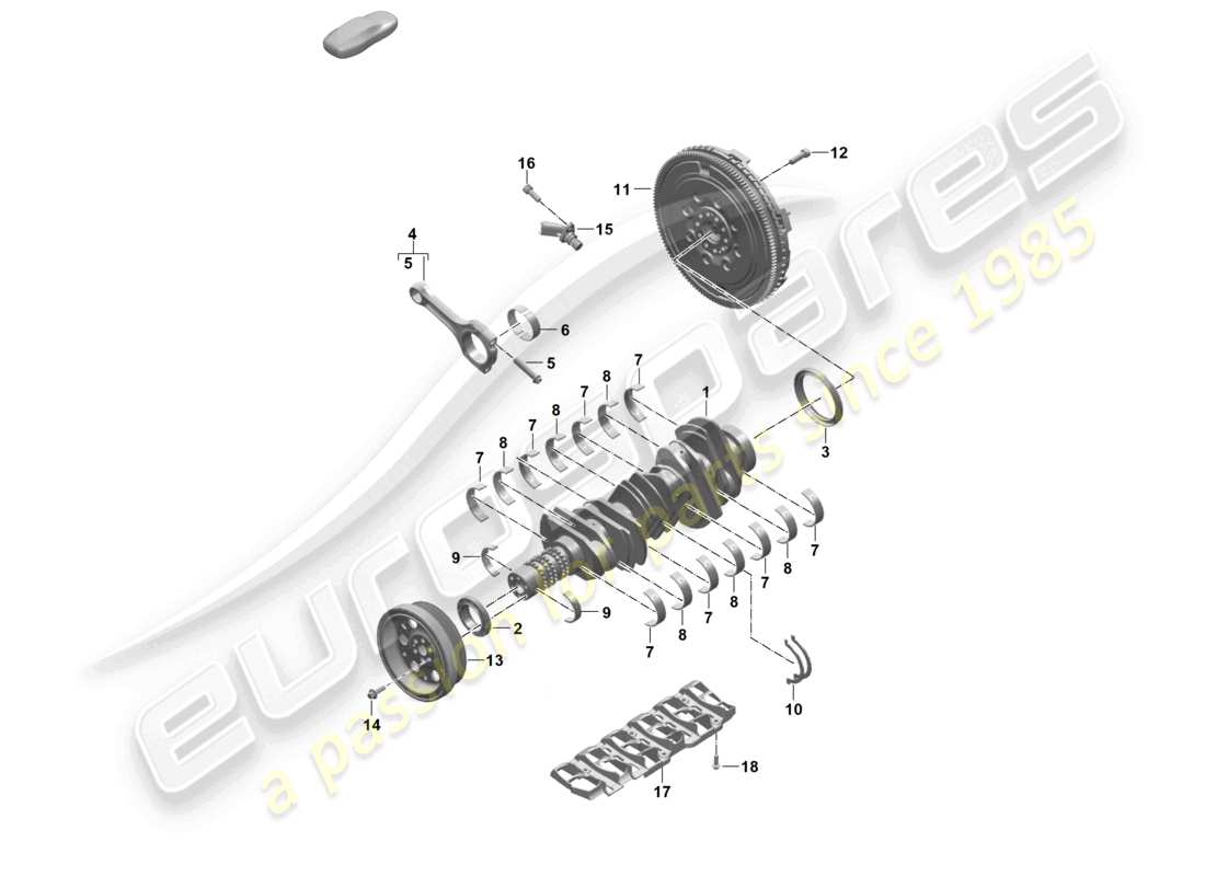 porsche 2024 (992-2) diagrama de piezas del volante de inercia de la biela del cigüeñal