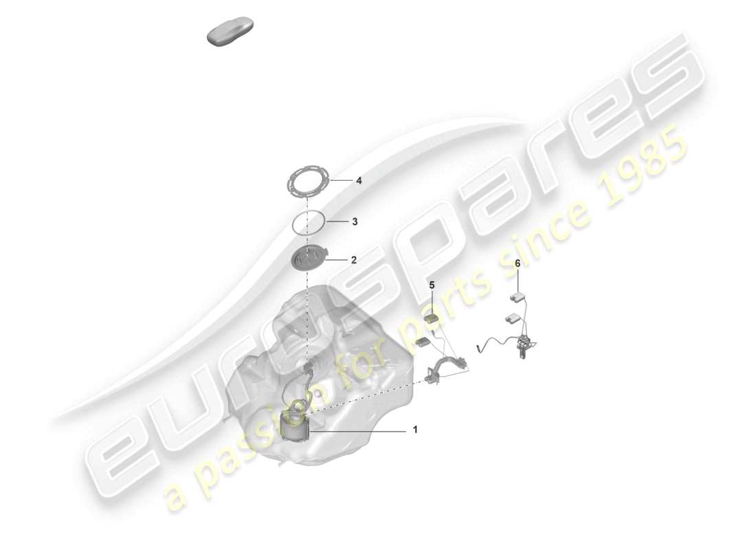 porsche 2021 (992-1 gt3/rs/st) diagrama de piezas del sensor del indicador de combustible de la bomba de combustible