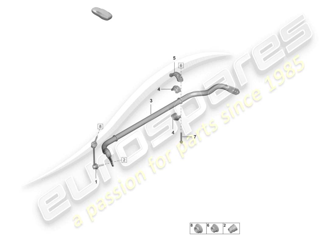 porsche 2021 (992-1 gt3/rs/st) barra estabilizadora barra de acoplamiento diagrama de piezas