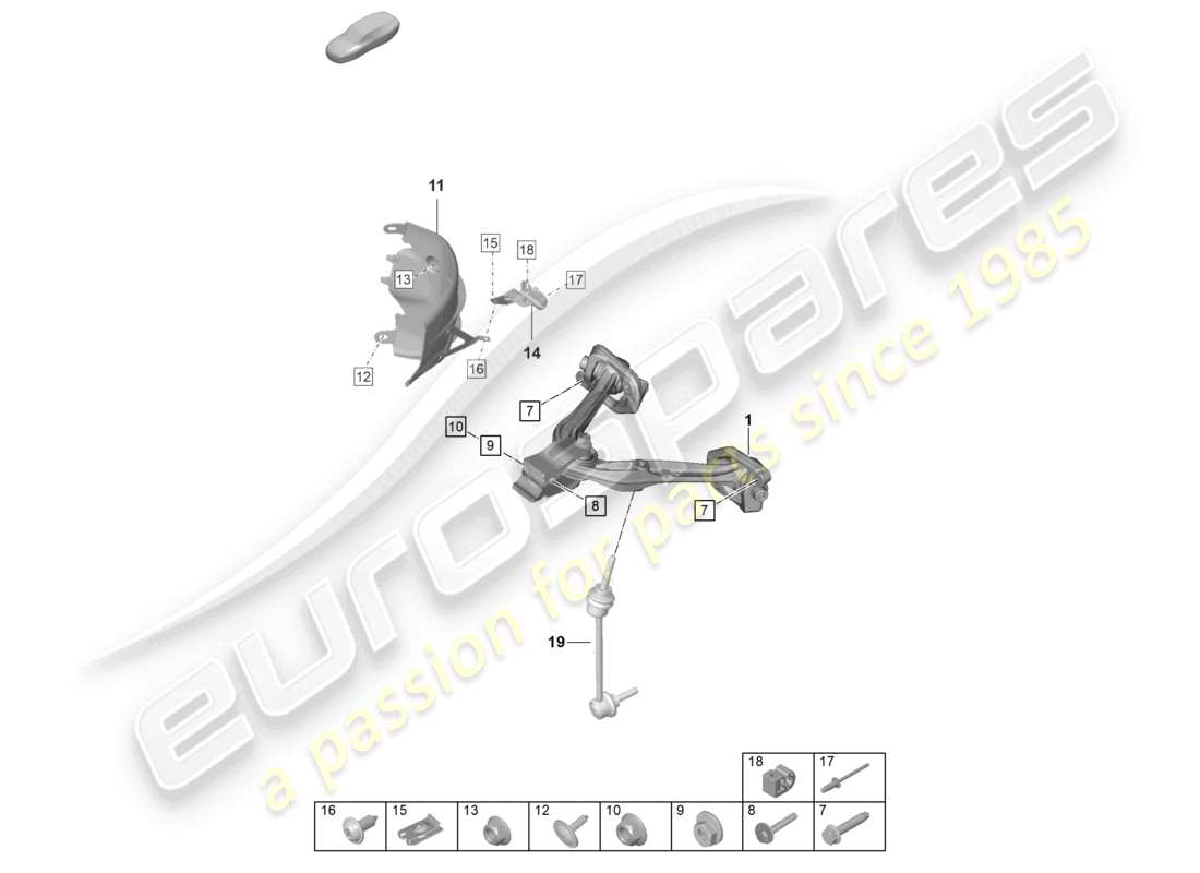 porsche 2023 (992-1 gt3/rs/st) obús superior diagrama de piezas