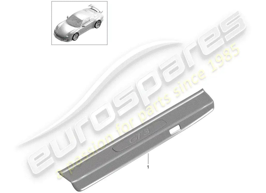 porsche 2016 (991-1 r/gt3/rs) placa de protección - panel de umbral diagrama de piezas