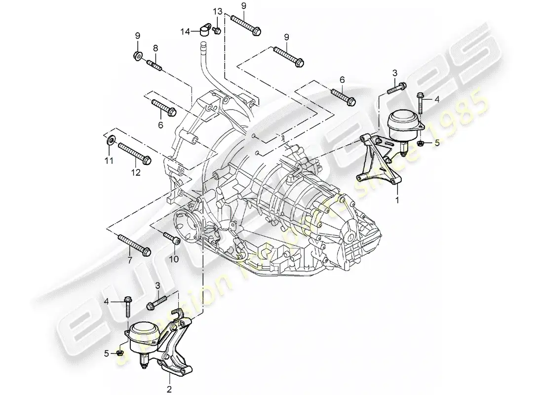 porsche 2006 (987 boxster) tiptronic diagrama de piezas