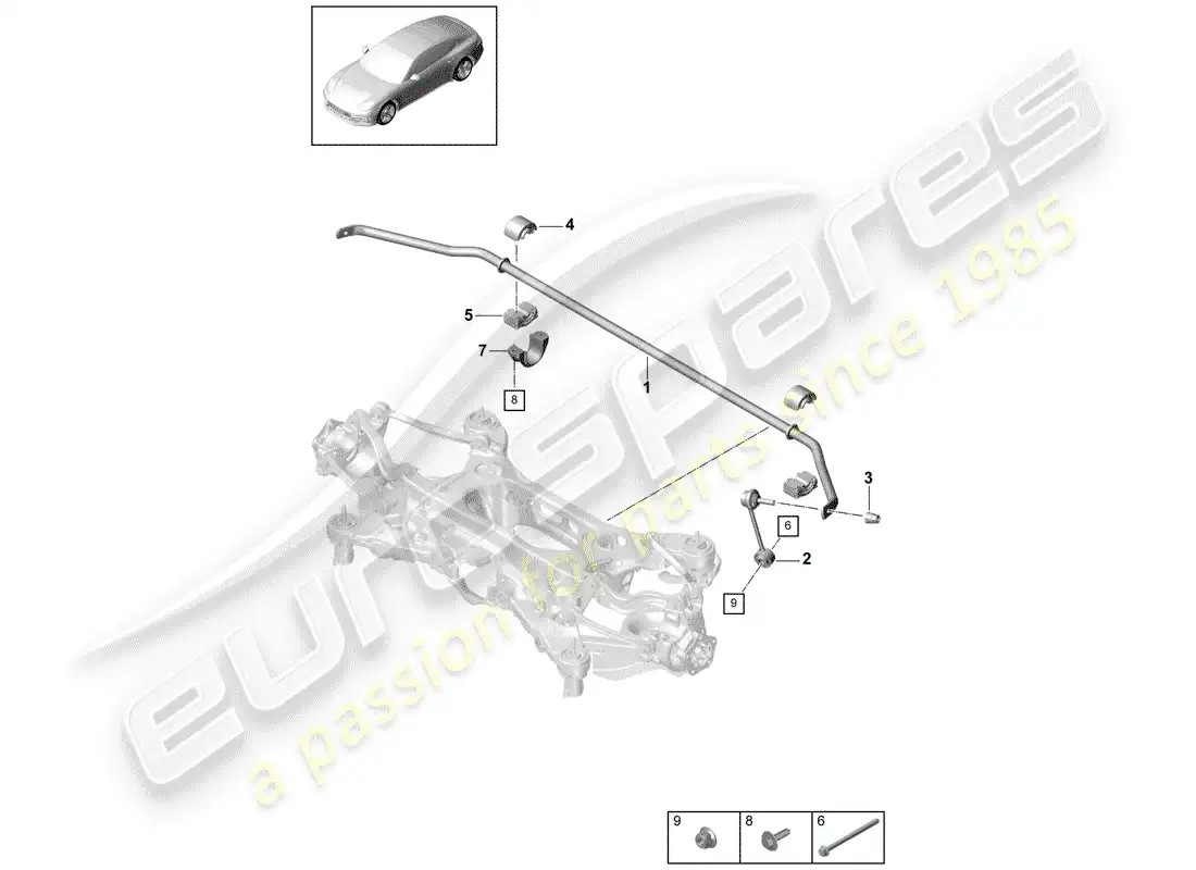 porsche 2017 (panamera 971-1) estabilizador diagrama de piezas