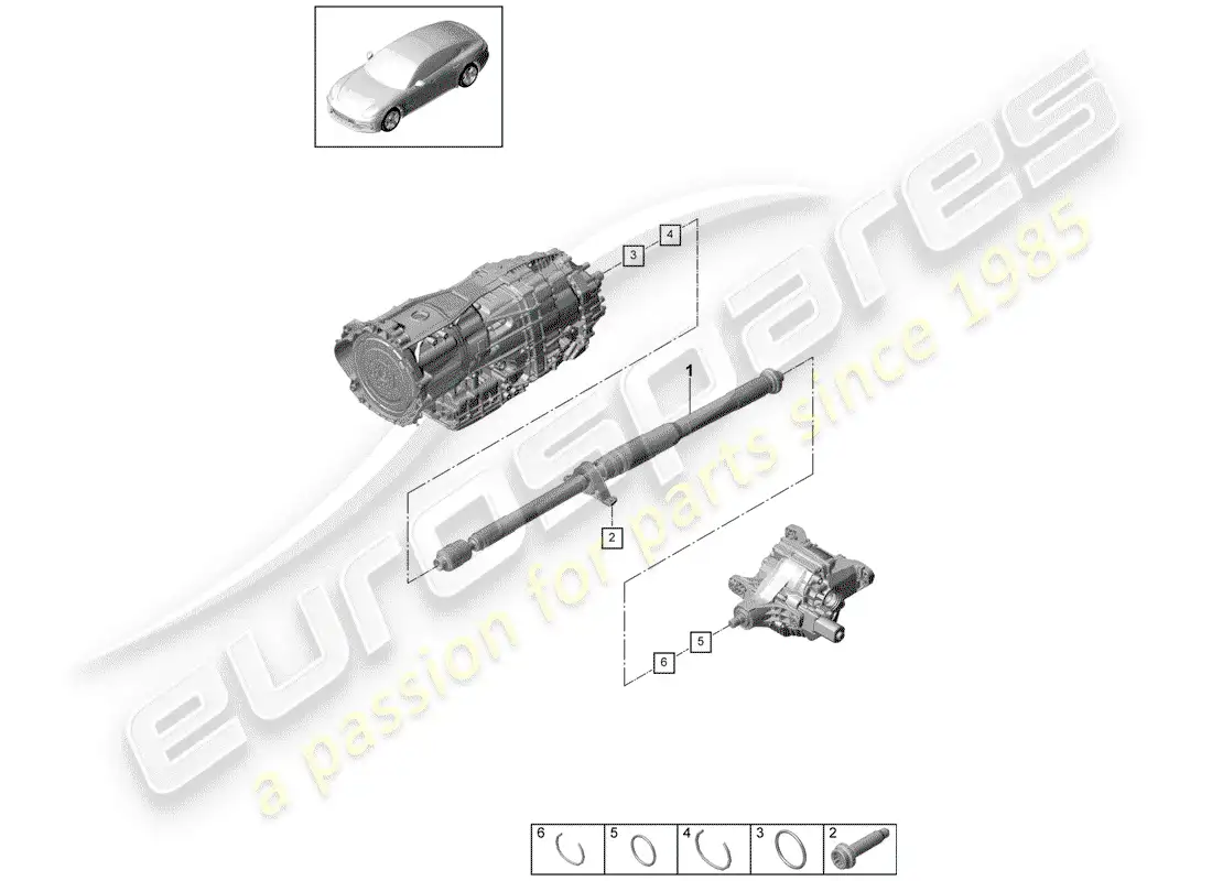 porsche 2017 (panamera 971-1) árbol de transmisión diagrama de piezas