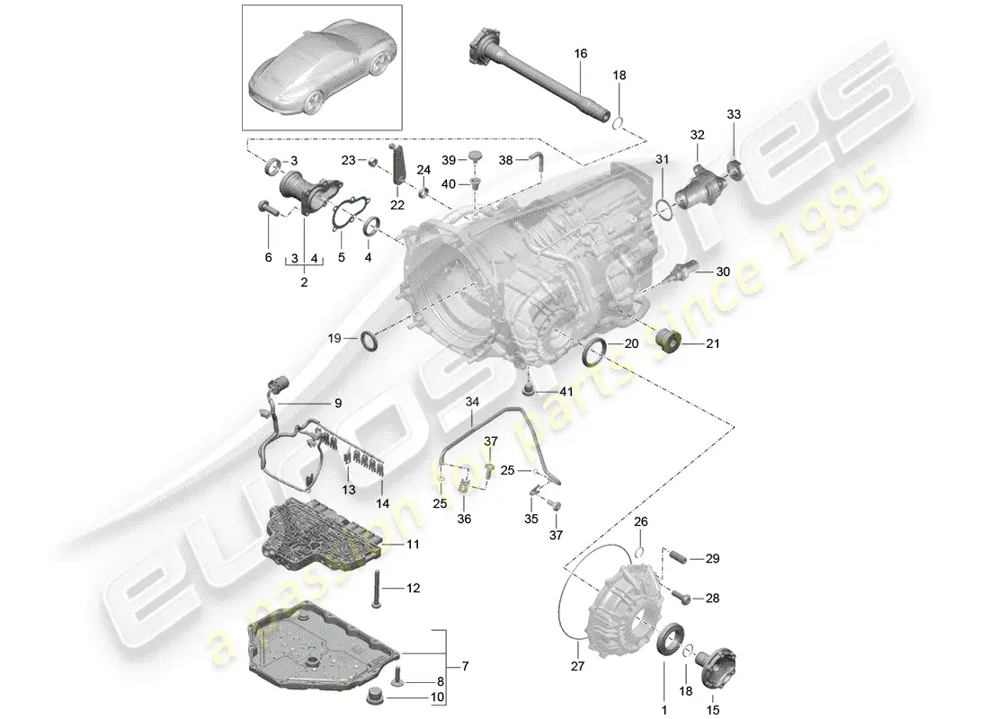 porsche 2012 (991-1) - pdk - diagrama de piezas