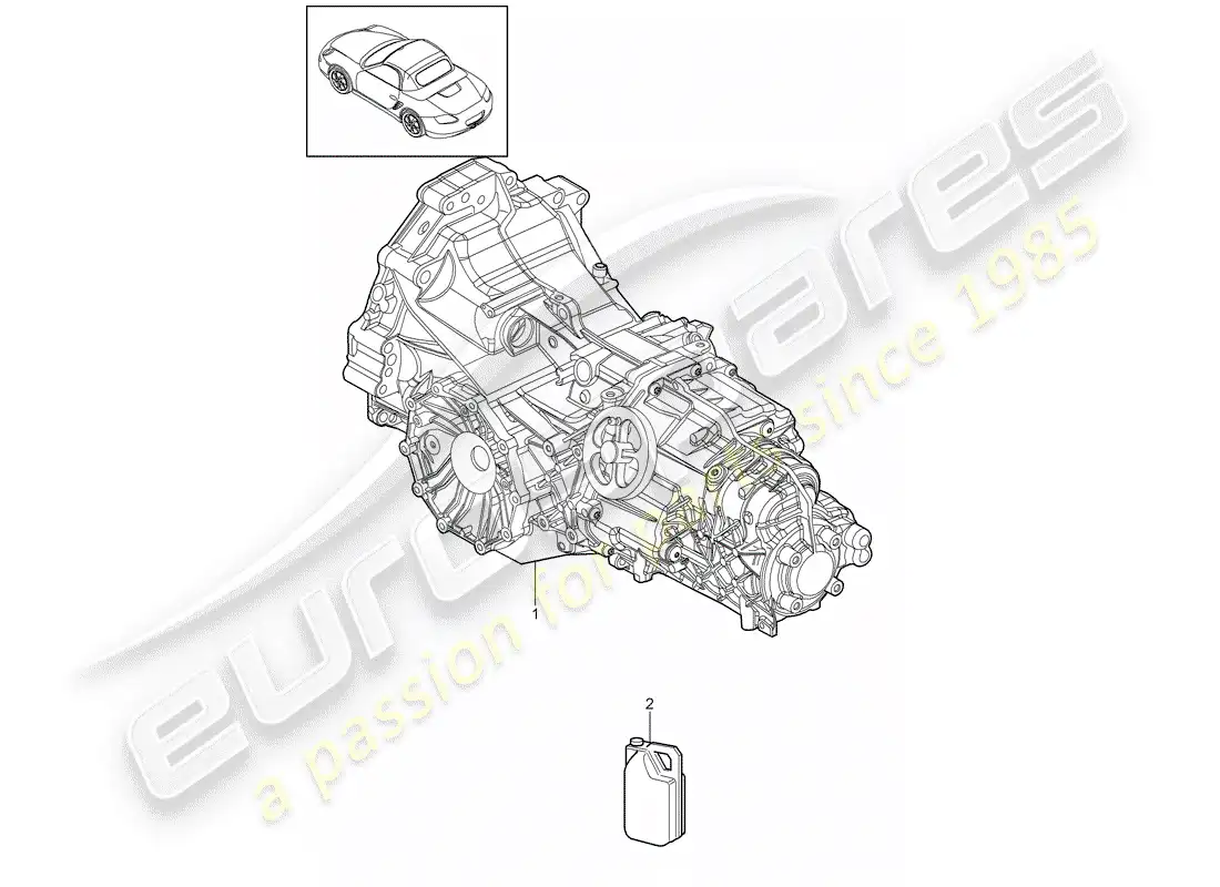 porsche 2009 (987 boxster) transmisión de repuesto diagrama de piezas