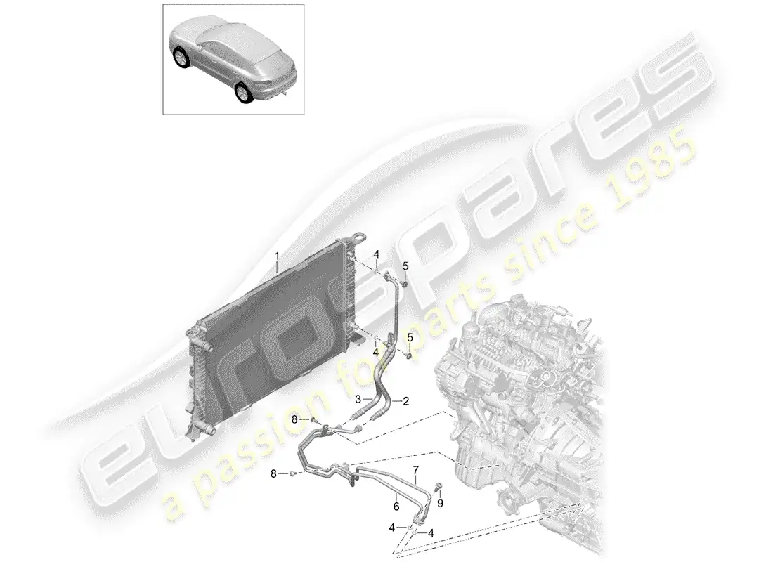 porsche 2018 (macan) - pdk - diagrama de piezas