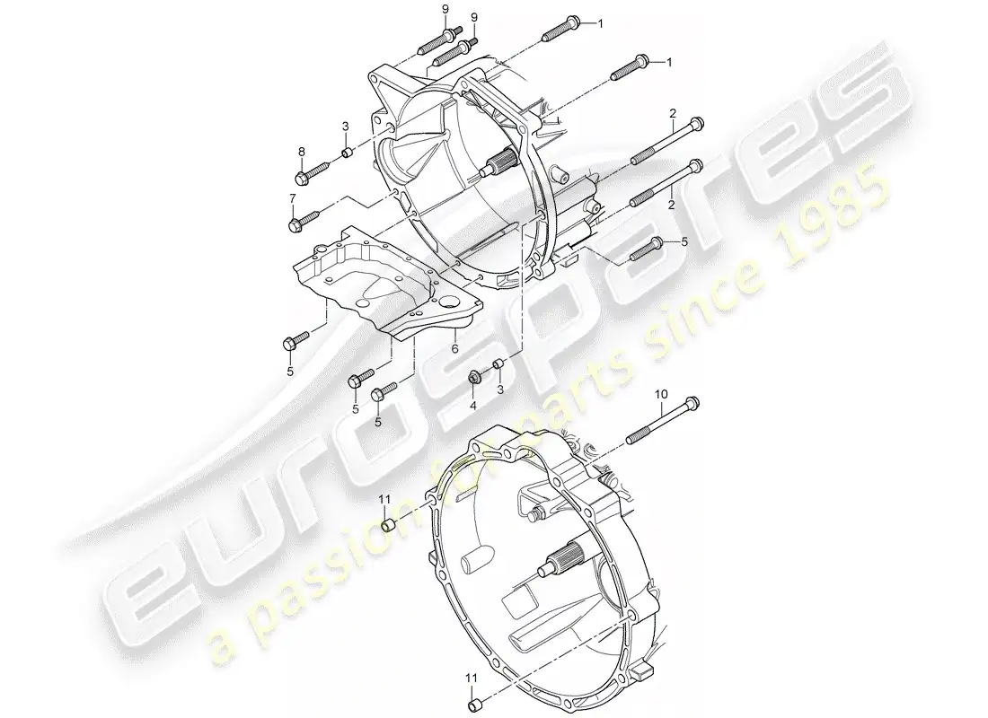 porsche 2007 (cayenne e1 9pa) piezas de montaje para motor y diagrama de piezas
