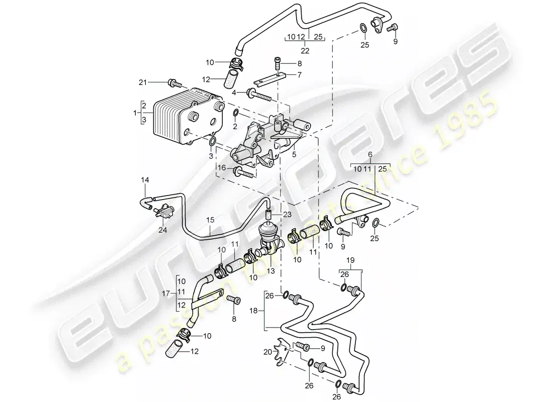 porsche 2006 (987 boxster) tiptronic diagrama de piezas