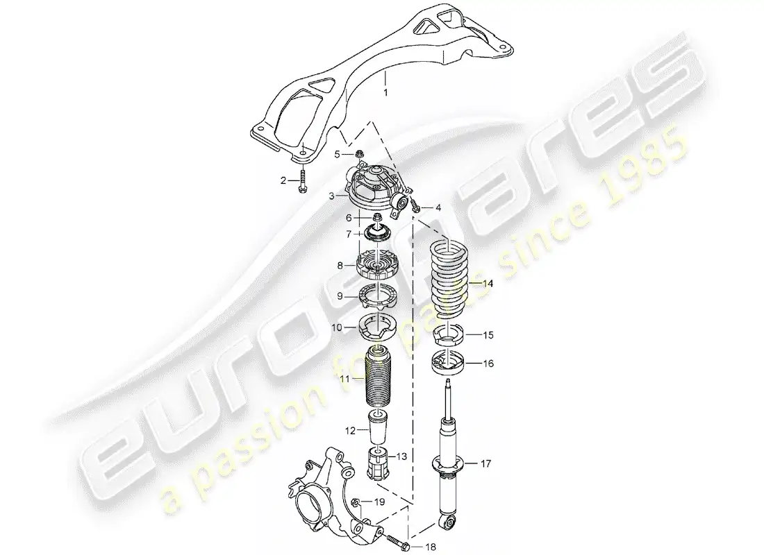 porsche 2004 (cayenne e1 9pa) suspensión diagrama de piezas