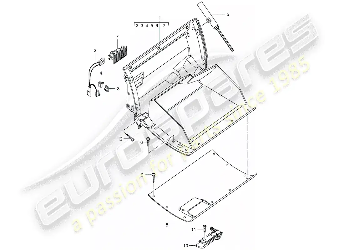porsche 2003 (996 turbo / gt2) guantera - d - mj 2002>> diagrama de piezas