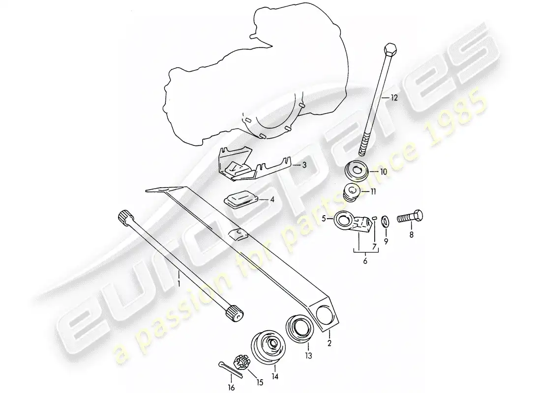 porsche 1963 (356b/356c) eje trasero - resorte auxiliar diagrama de piezas
