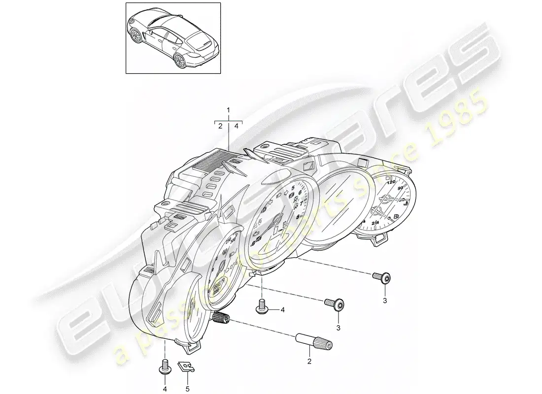 porsche 2014 (panamera 970) instruments diagrama de piezas
