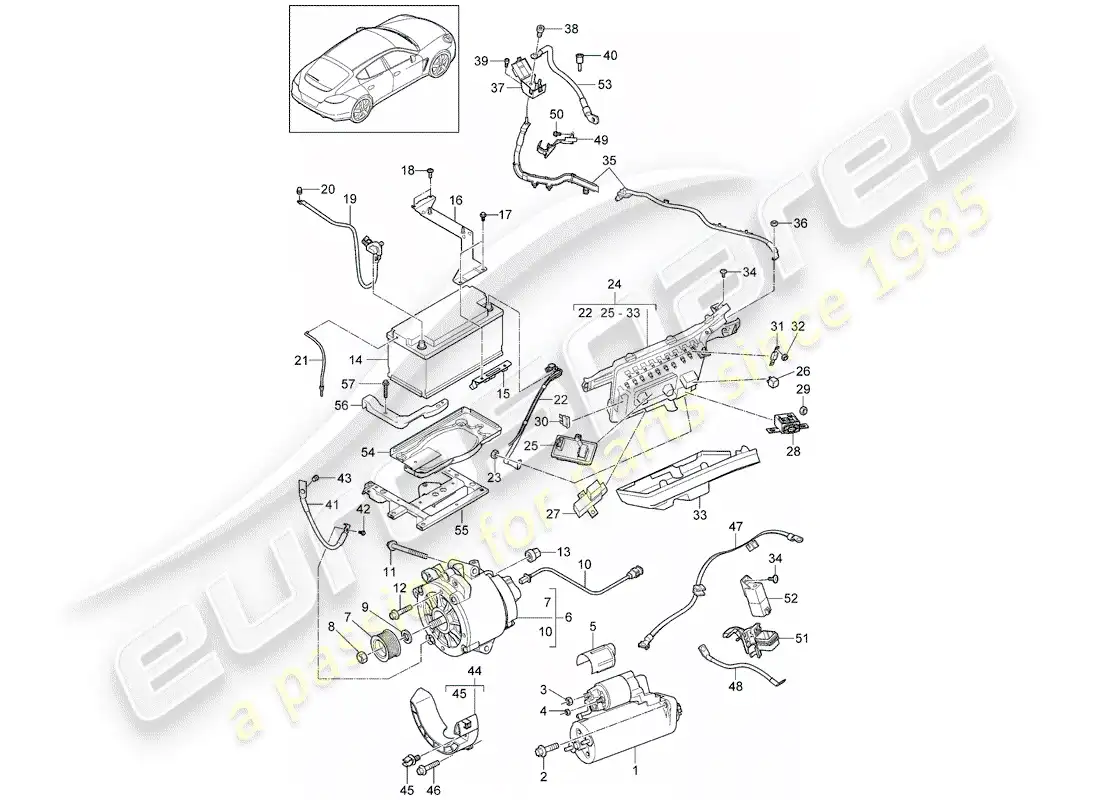 porsche 2014 (panamera 970) inicio diagrama de piezas