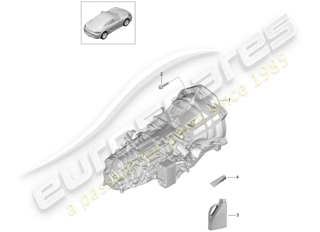 porsche 2017 (718 cayman) manual gearbox diagrama de piezas