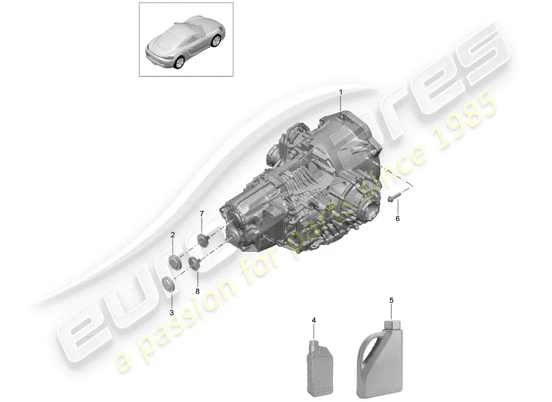 porsche 2017 (718 cayman) - pdk - diagrama de piezas
