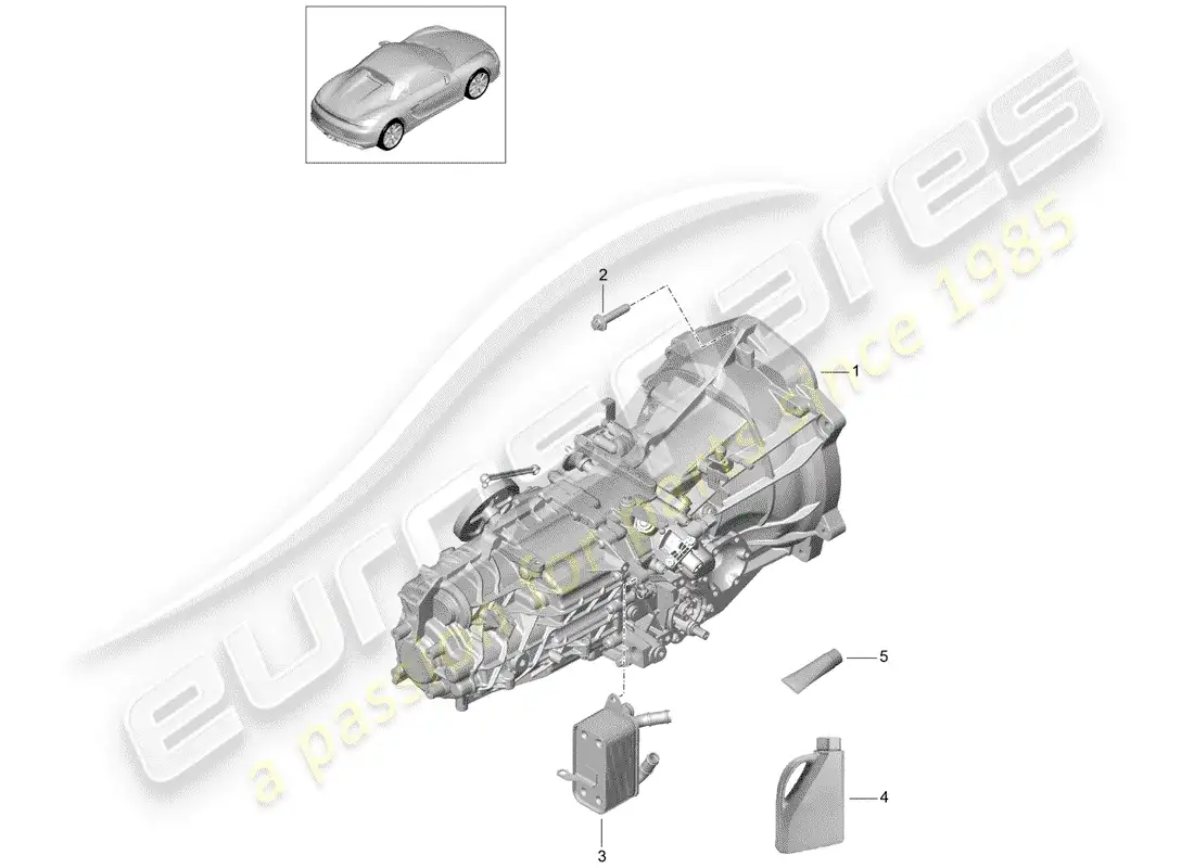 porsche 2016 (981 boxster spyder) manual gearbox diagrama de piezas