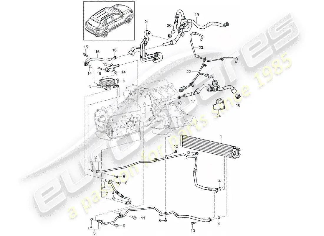 porsche 2013 (cayenne e2 92a) diagrama de piezas tiptronic
